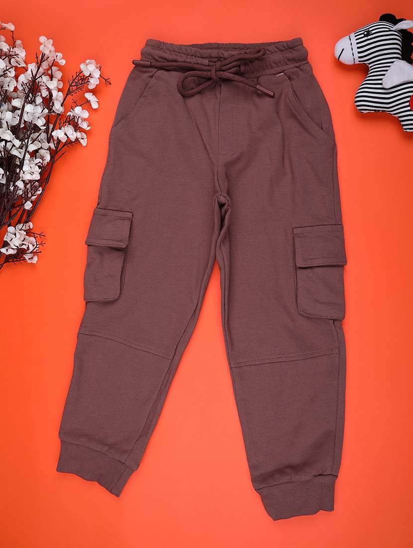 boys solid mid rise cargo