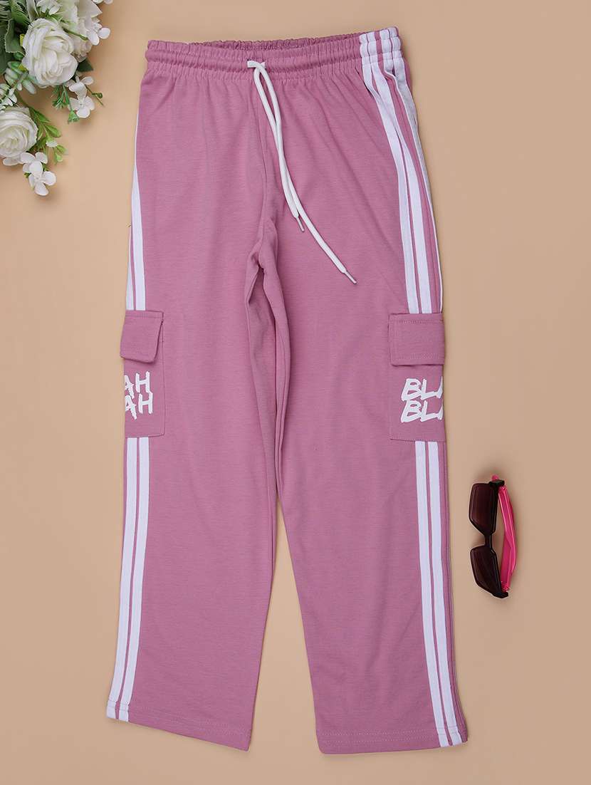 girls solid mid rise nightwear pyjama