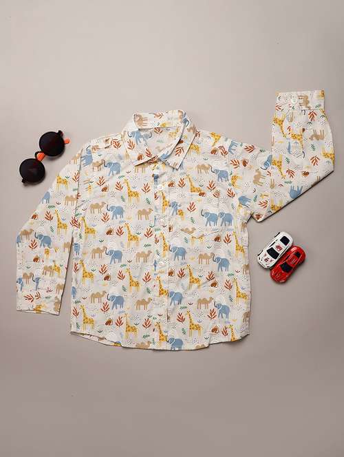 boys printed collared long sleeve shirt - 22138512 -  Standard Image - 0