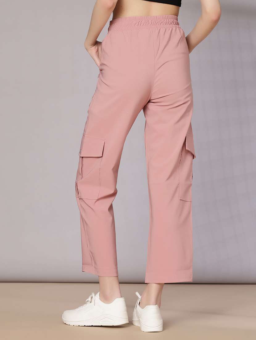 women solid mid rise regular fit cargo - 22138598 -  Standard Image - 3