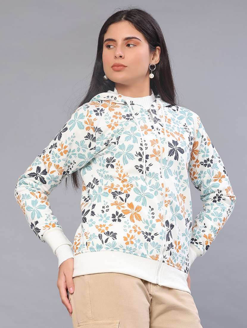women floral printed long sleeve sweatshirt - 22138640 -  Standard Image - 3