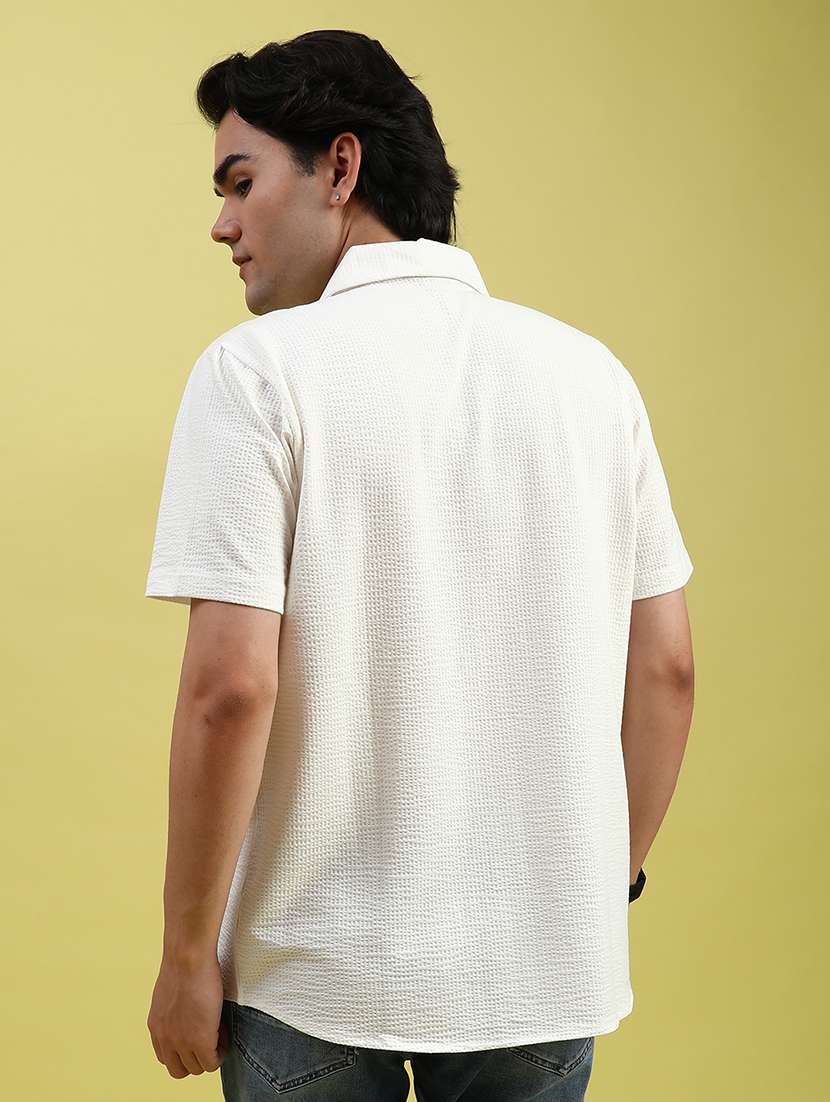 men solid short sleeve regular fit casual shirt - 22138800 -  Standard Image - 3