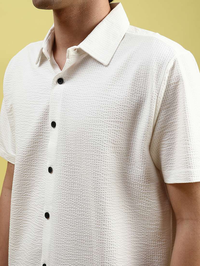 men solid short sleeve regular fit casual shirt - 22138800 -  Standard Image - 5