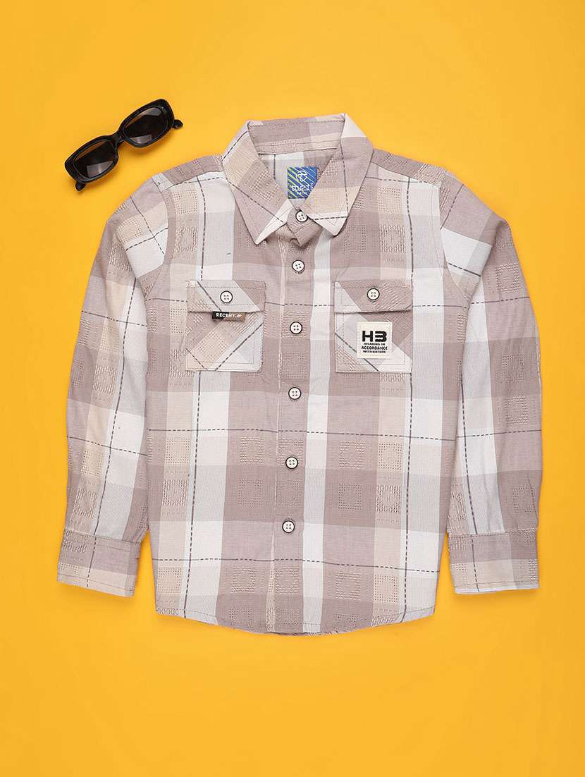 boys checks collared shirt