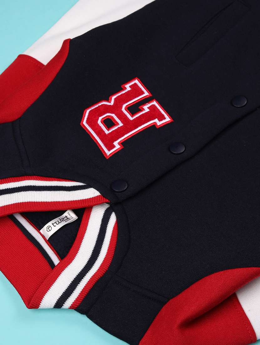 boys color blocked long sleeve varsity jacket - 22138846 -  Standard Image - 3