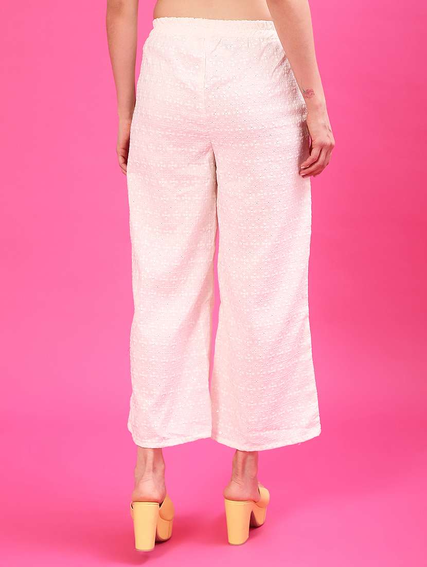 Women Embroidered Mid Rise Straight Palazzo - 22138916 -  Standard Image - 3