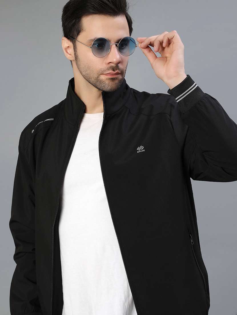 men solid long sleeve regualr fit casual jacket