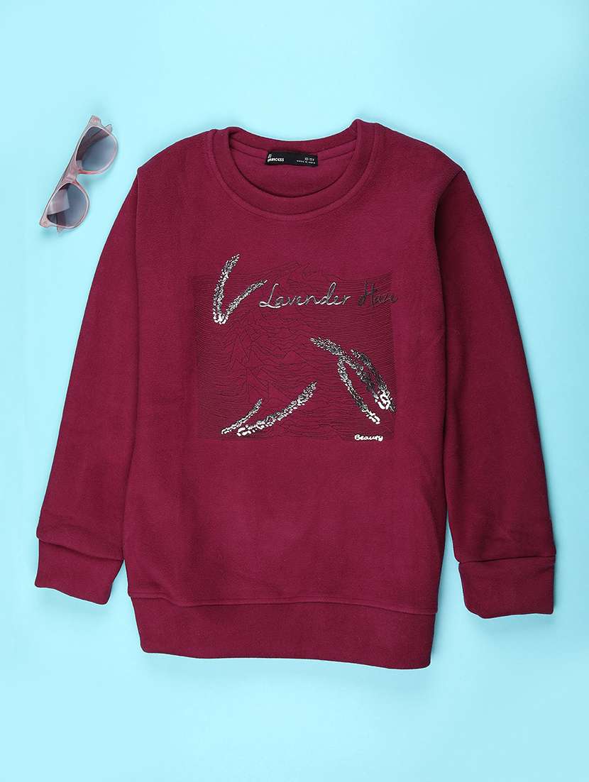 girls printed long sleeve sweatshirt