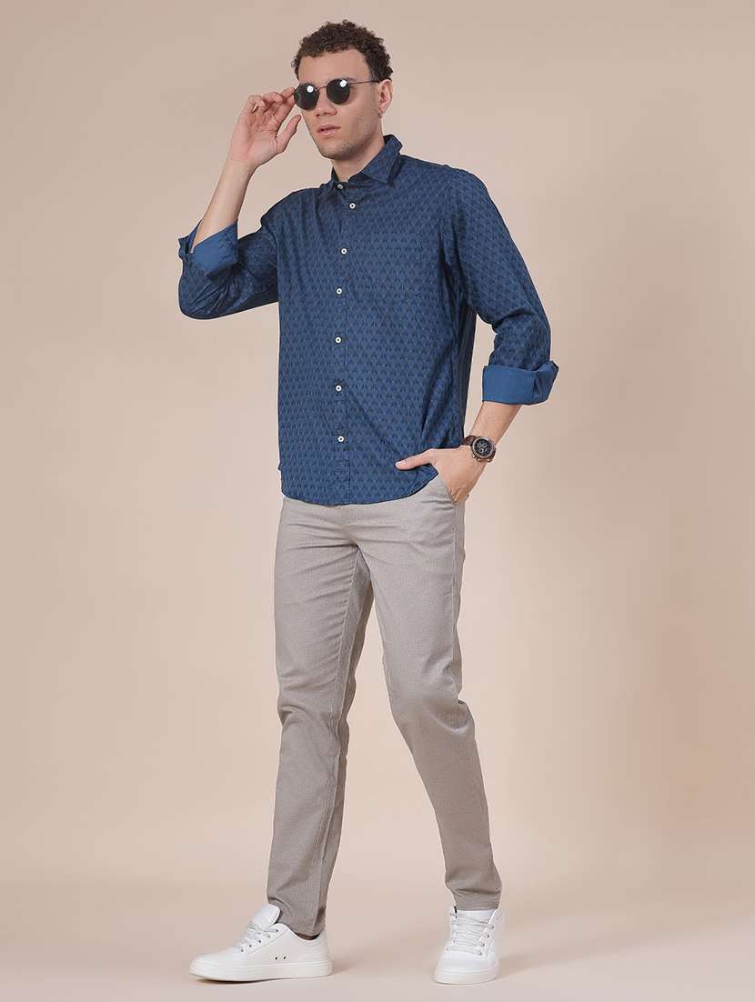 men printed long sleeve regualr fit casual shirt - 22139316 - Standard Image - 3