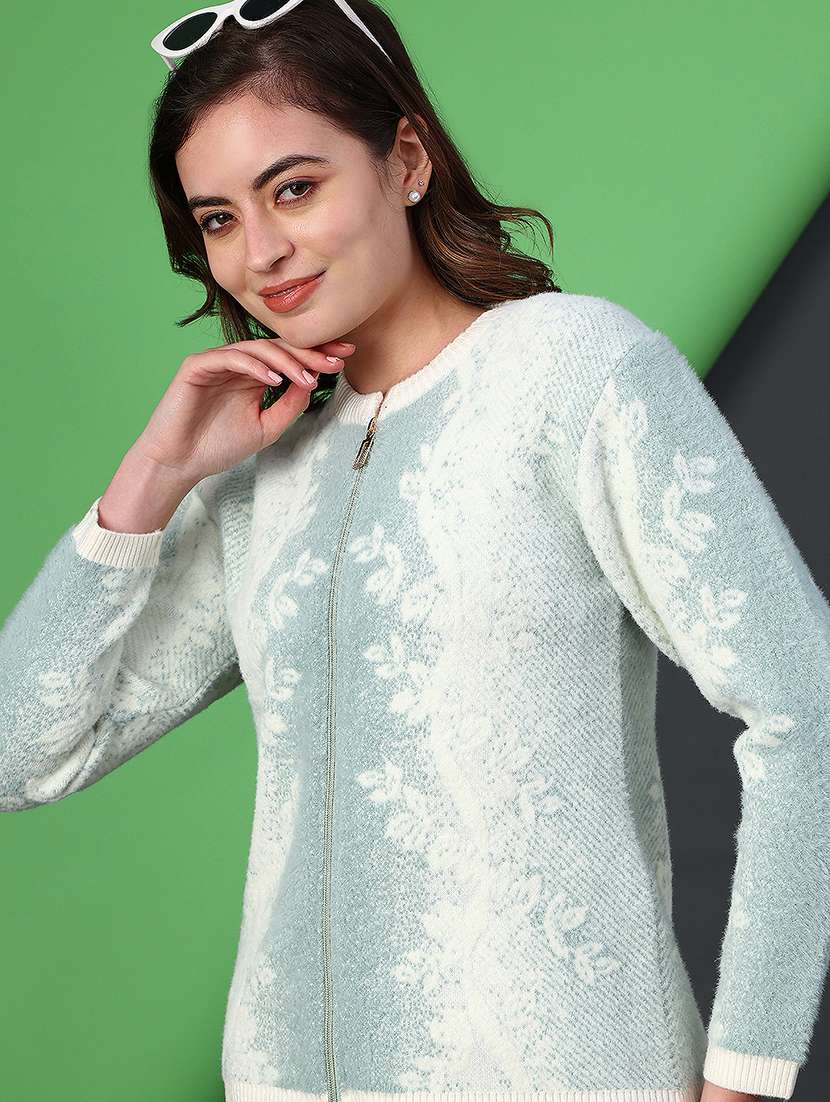 women self design long sleeve cardigan