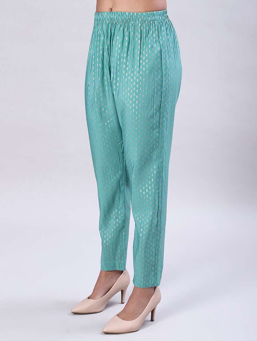 women foil printed three quarter sleeve kurta pant set - 22139620 -  Standard Image - 5