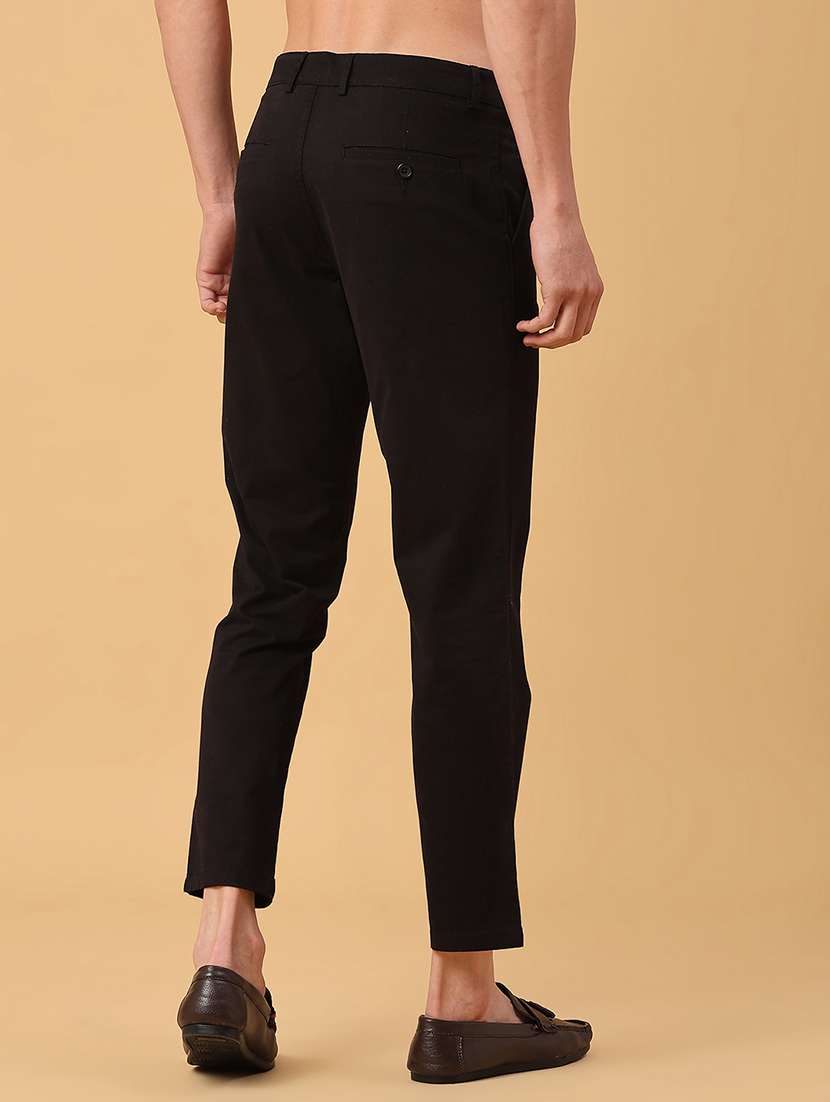men solid mid rise slim fit chinos  - 22139754 -  Standard Image - 3
