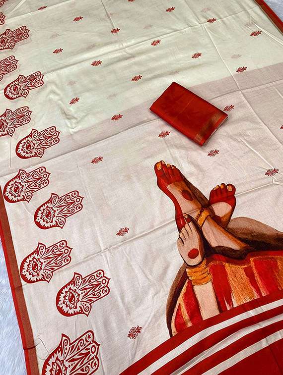 women printed casual wear saree with blouse - 22140050 -  Standard Image - 5