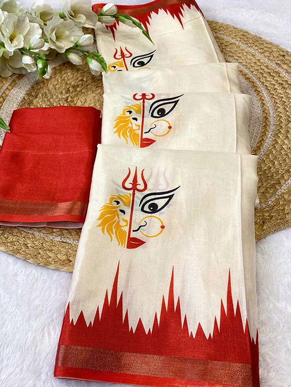 women printed casual wear saree with blouse - 22140052 -  Standard Image - 5