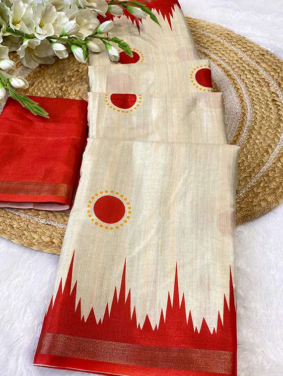 women printed casual wear saree with blouse - 22140053 -  Standard Image - 5