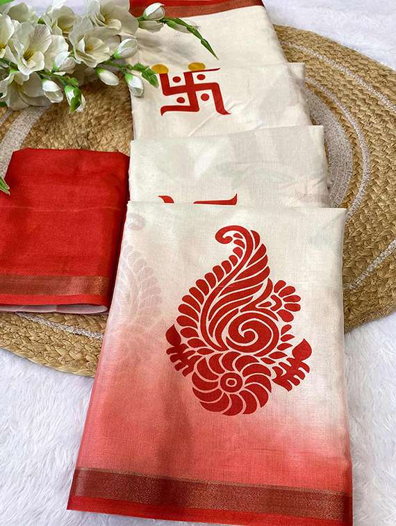 women printed casual wear saree with blouse - 22140054 -  Standard Image - 5