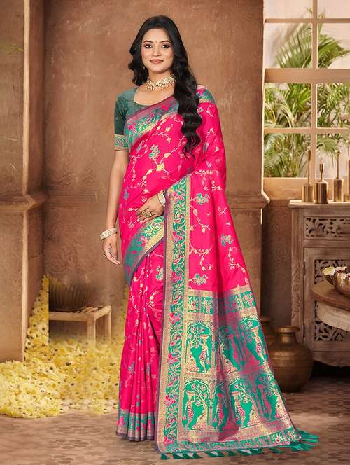 women self design banarasi saree with blouse - 22140213 -  Standard Image - 0