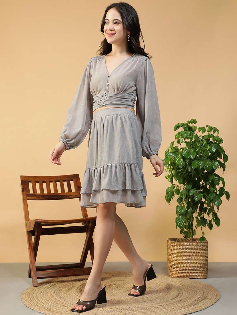 women self designed top and skirt co-ord set - 22140270 -  Standard Image - 3