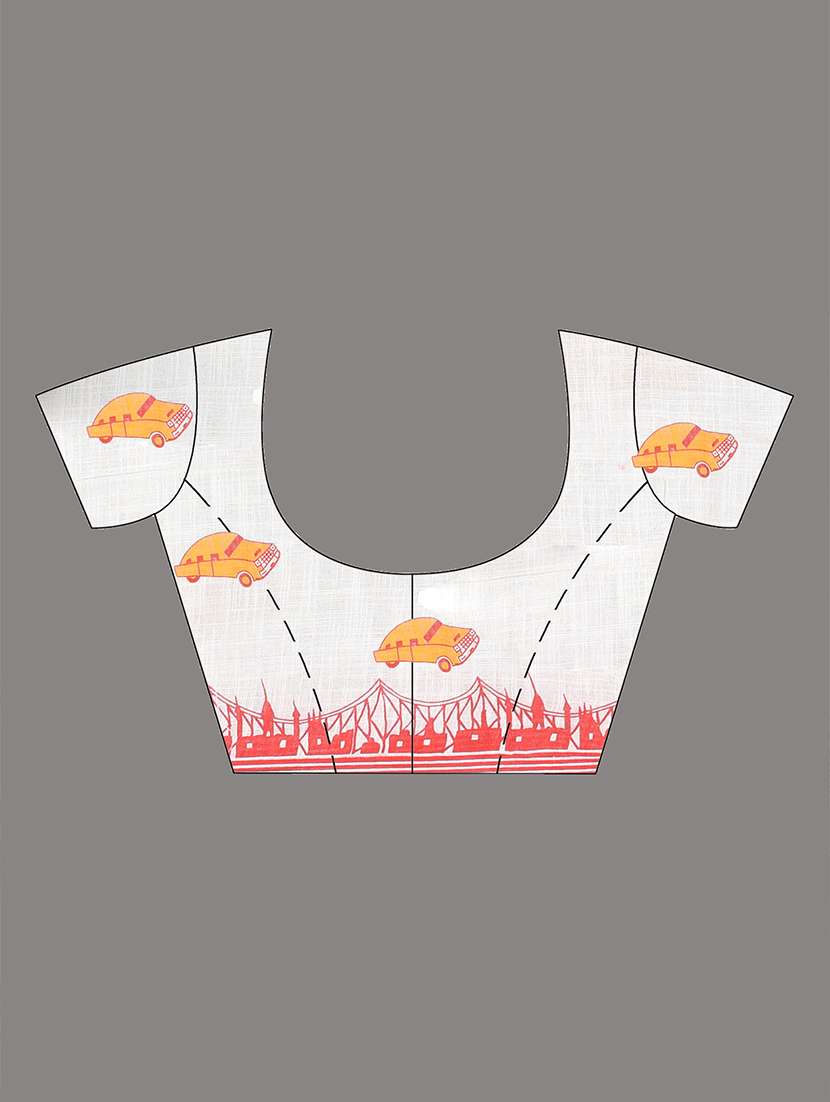 women printed handloom saree with blouse - 22140272 -  Standard Image - 5