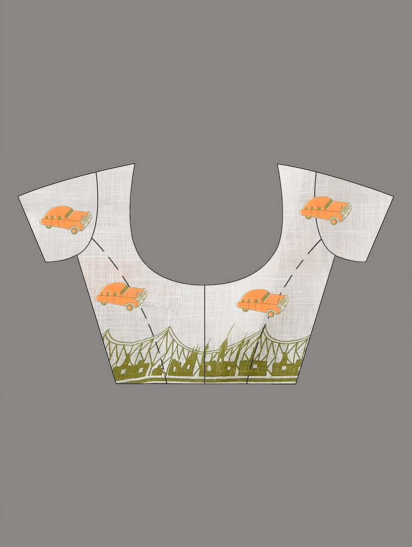 women printed handloom saree with blouse - 22140273 -  Standard Image - 5