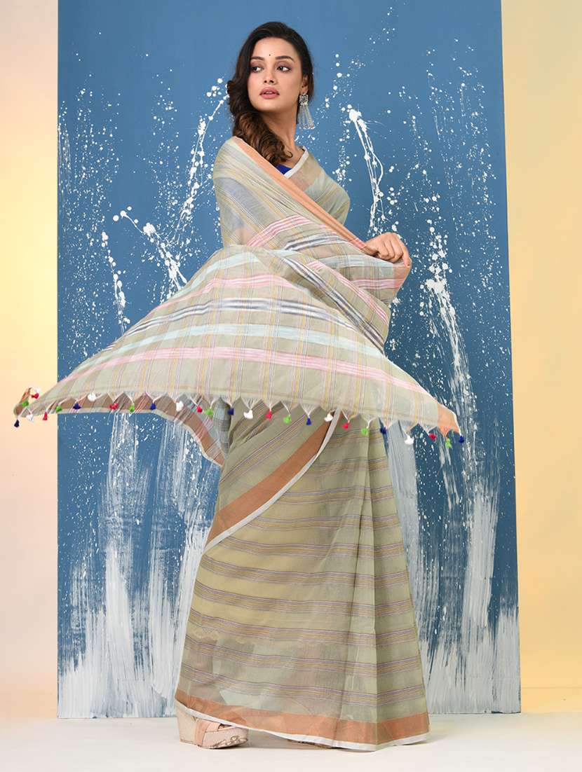 women self design handloom saree with blouse - 22140277 -  Standard Image - 3