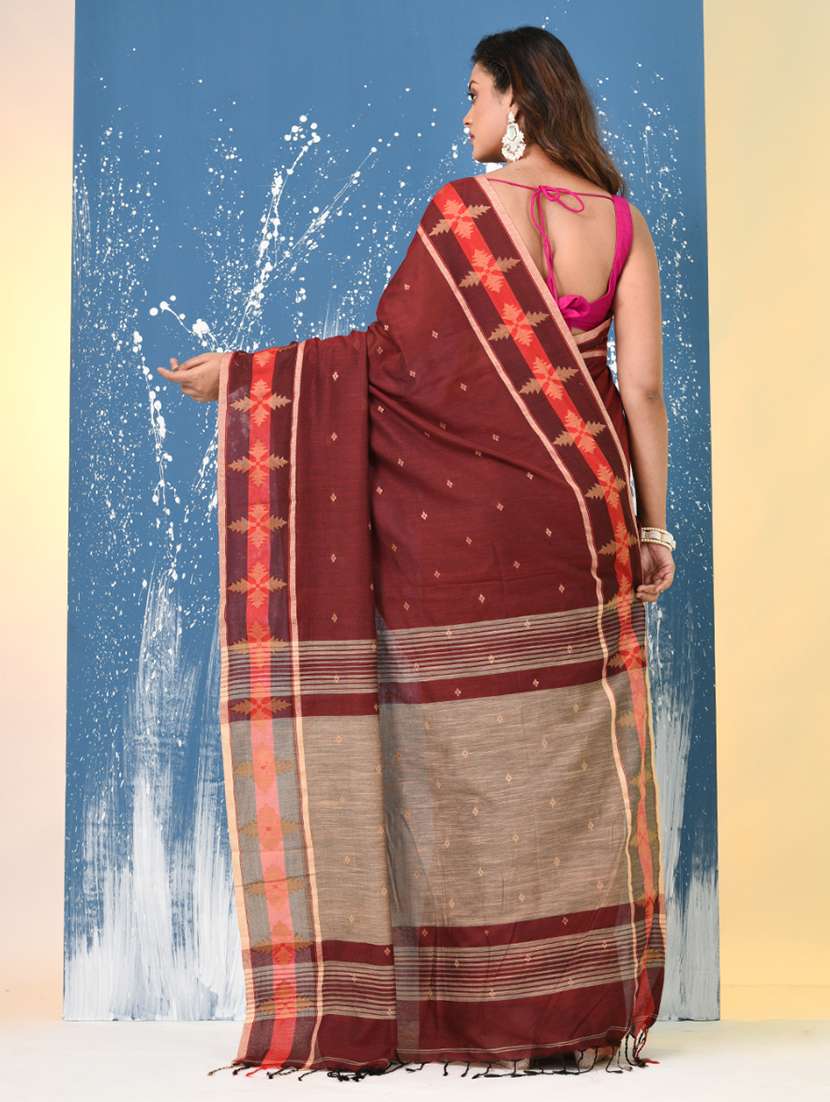 women self design handloom saree with blouse - 22140283 -  Standard Image - 3