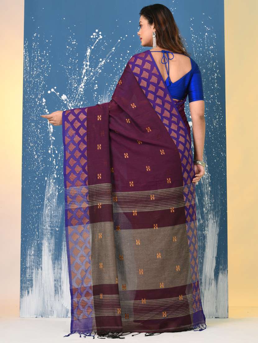 women self design handloom saree with blouse - 22140288 -  Standard Image - 3