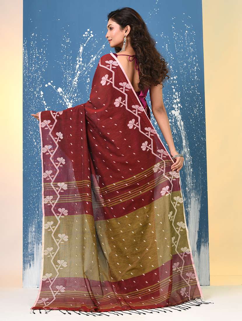 women self design handloom saree with blouse - 22140293 -  Standard Image - 3