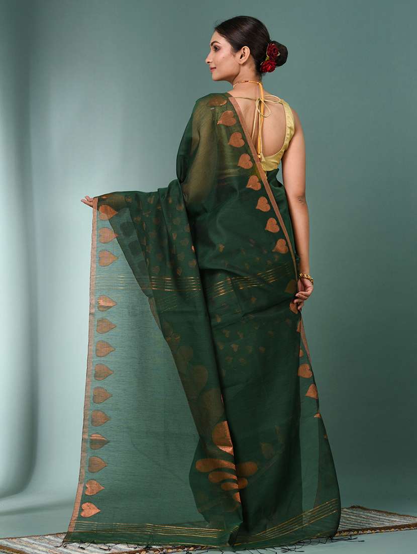 women self design handloom saree with blouse - 22140310 -  Standard Image - 3