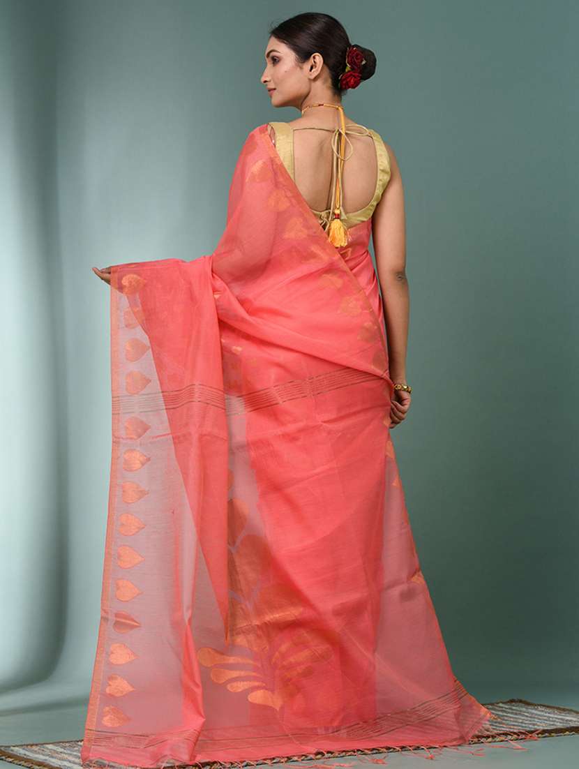 women self design handloom saree with blouse - 22140313 -  Standard Image - 3