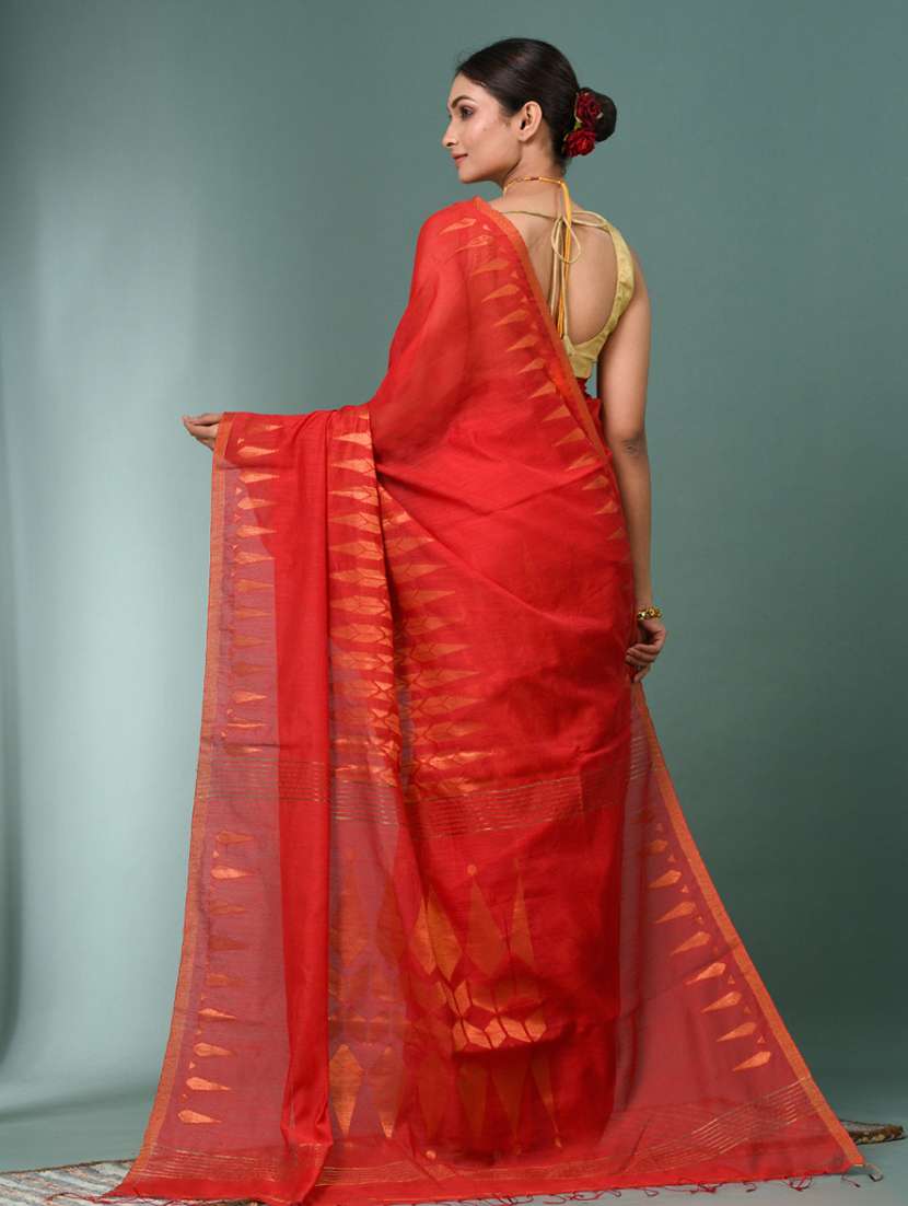 women self design handloom saree with blouse - 22140317 -  Standard Image - 3