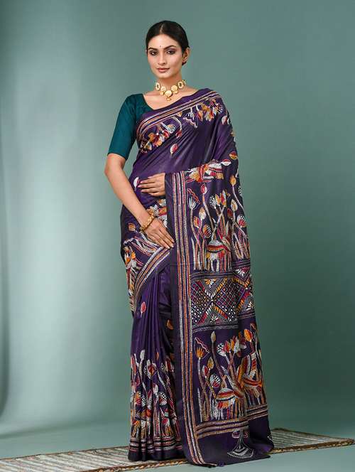 women handloom kantha stitch saree with blouse - 22140322 -  Standard Image - 0