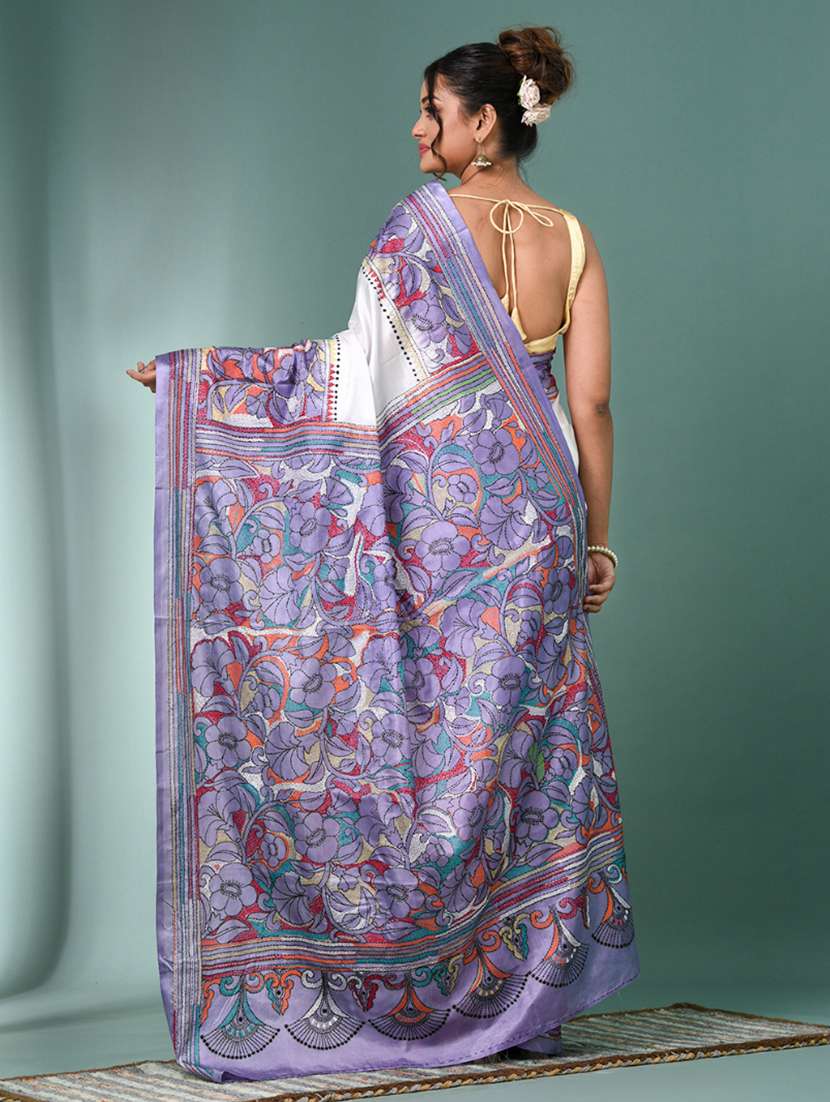 women handloom kantha stitch saree with blouse - 22140333 - Standard Image - 3
