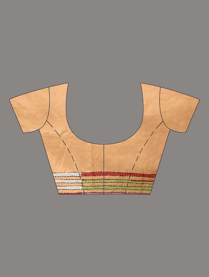 women handloom kantha stitch saree with blouse - 22140341 - Standard Image - 5