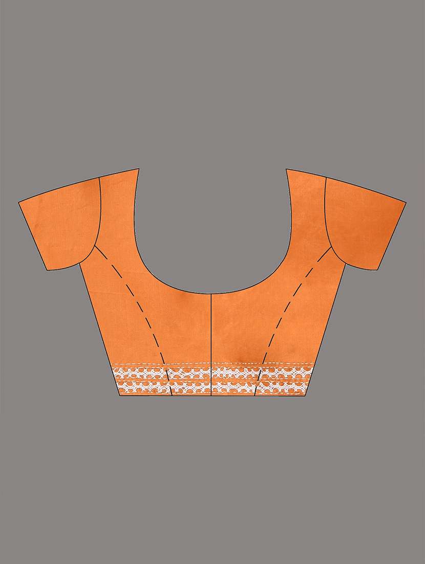 women solid with work handloom saree with blouse - 22140350 - Standard Image - 5
