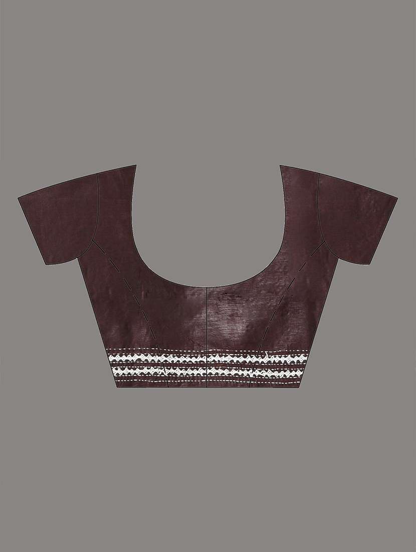 women solid with work handloom saree with blouse - 22140351 -  Standard Image - 5