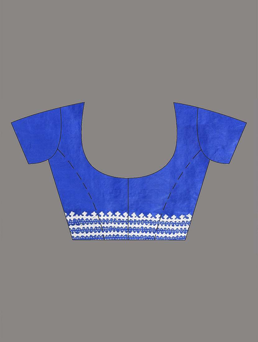 women solid with work handloom saree with blouse - 22140353 - Standard Image - 5