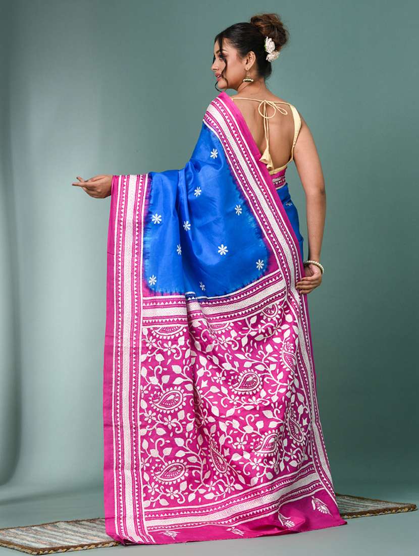 women handloom kantha stitch saree with blouse - 22140360 - Standard Image - 3