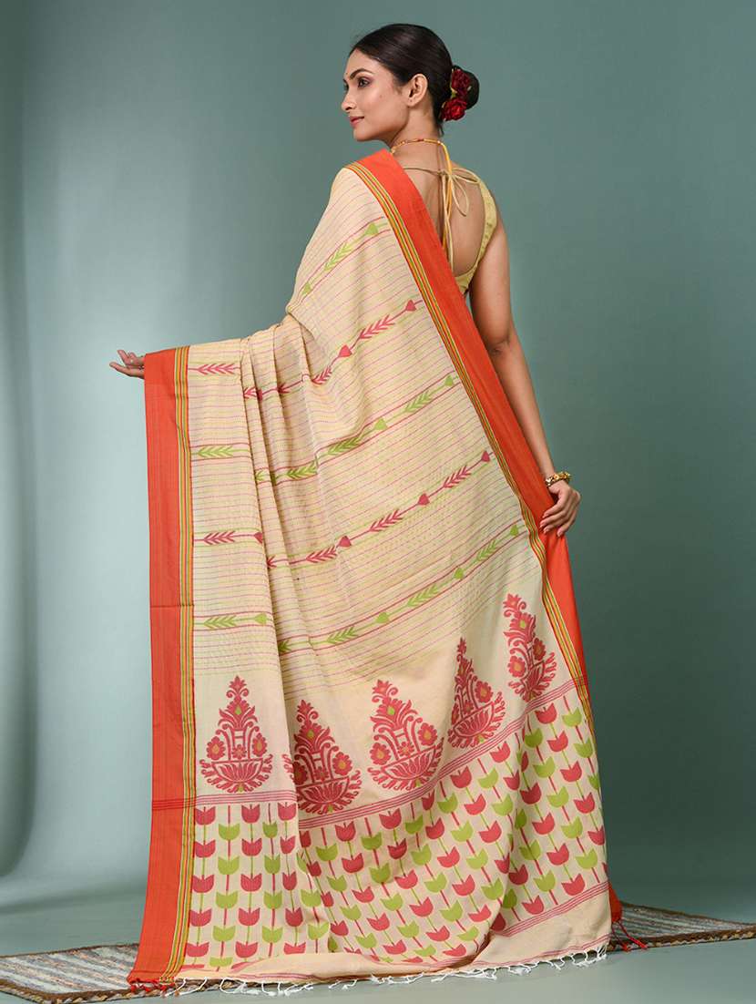 women self design handloom saree with blouse - 22140361 - Standard Image - 3