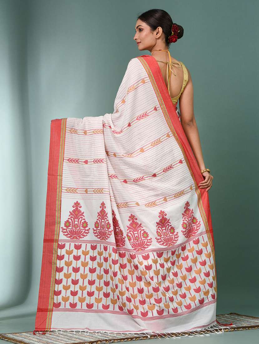 women self design handloom saree with blouse - 22140362 -  Standard Image - 3