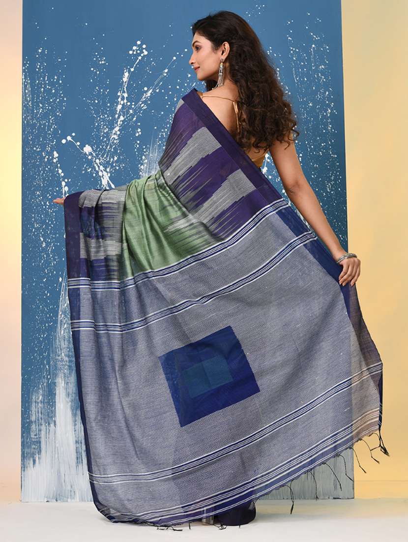 women self design handloom saree with blouse - 22140387 -  Standard Image - 3
