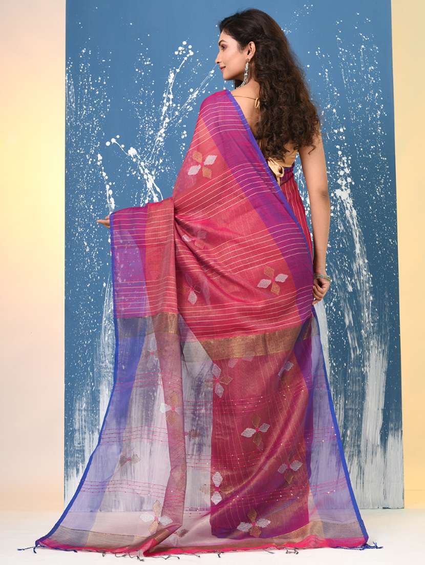 women self design handloom saree with blouse - 22140393 -  Standard Image - 3