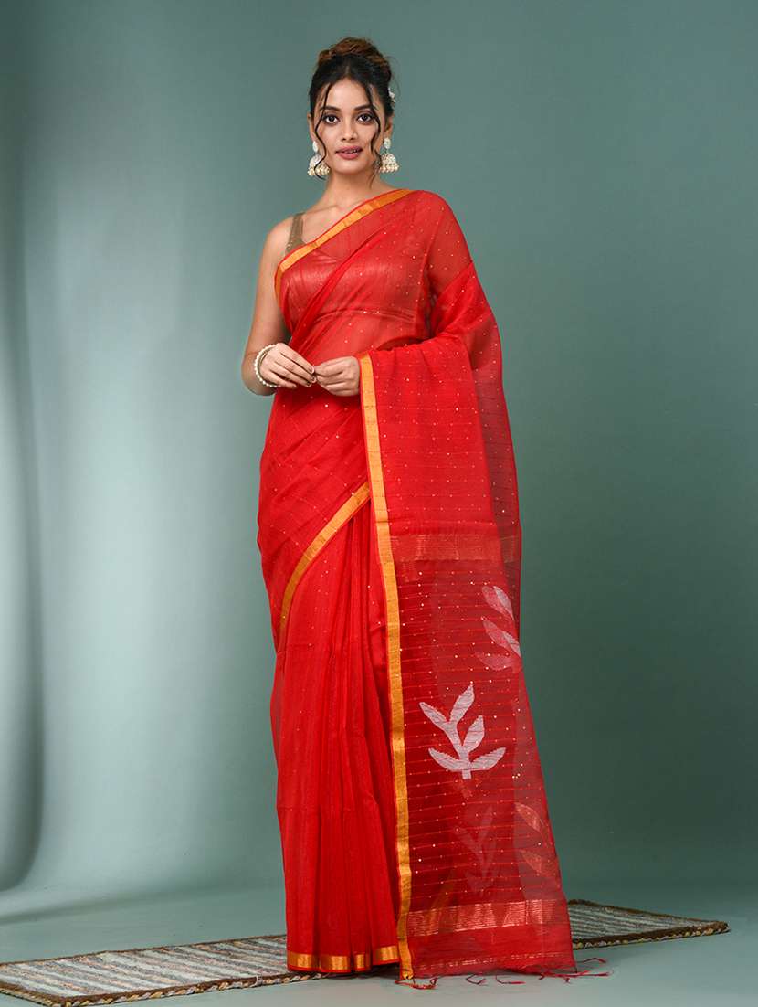 women self design handloom saree with blouse - 22140404 -  Zoom Image - 0