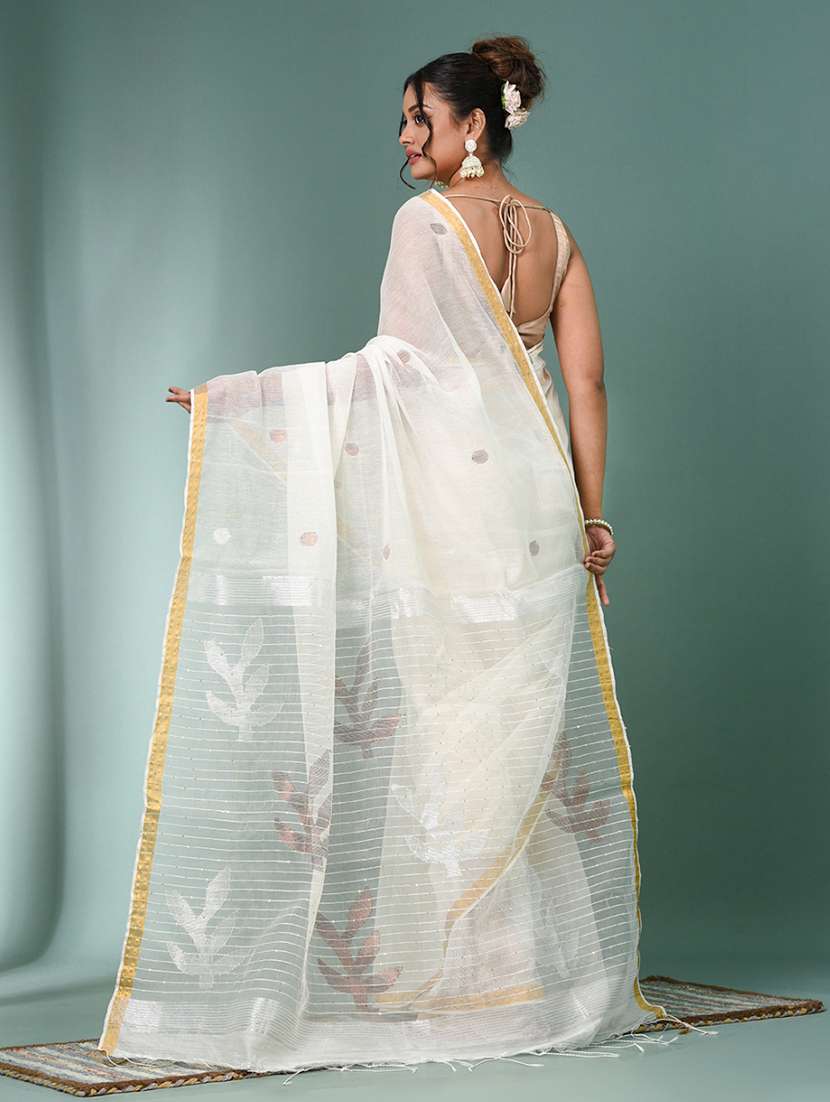 women self design handloom saree with blouse - 22140407 -  Standard Image - 3