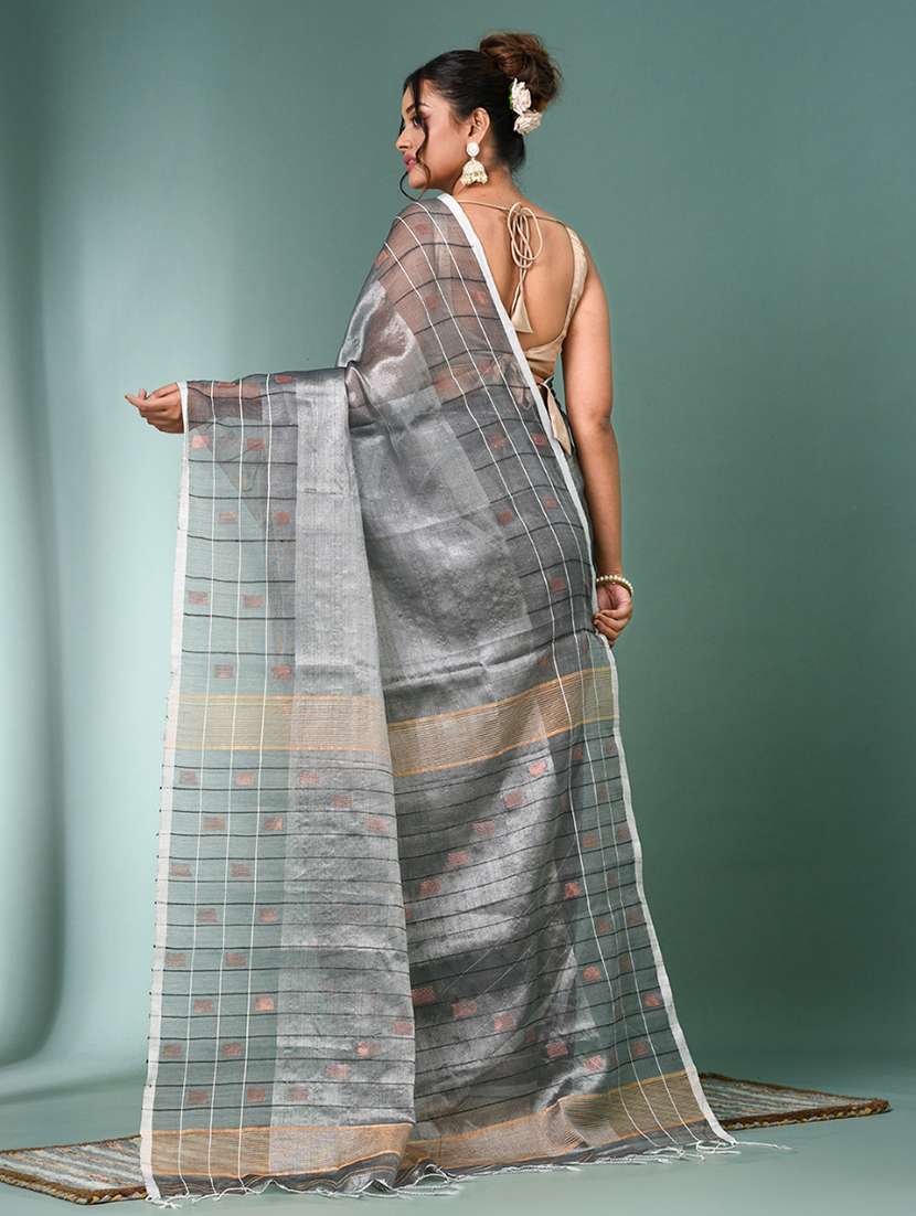 women self design handloom saree with blouse - 22140411 -  Standard Image - 3