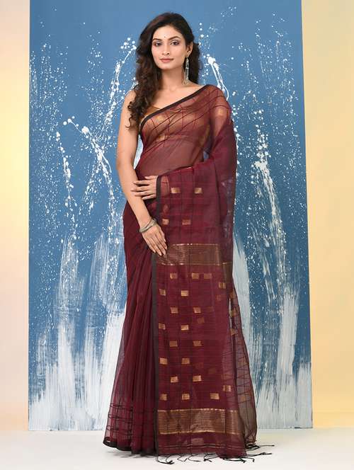 women self design handloom saree with blouse - 22140412 -  Standard Image - 0
