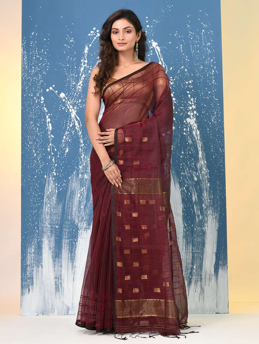 women self design handloom saree with blouse - 22140412 -  Zoom Image - 0