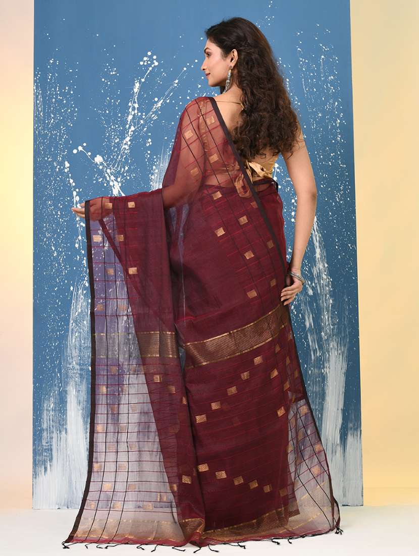 women self design handloom saree with blouse - 22140412 -  Standard Image - 3