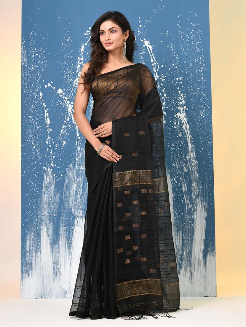 women self design handloom saree with blouse - 22140413 - Zoom Image - 0