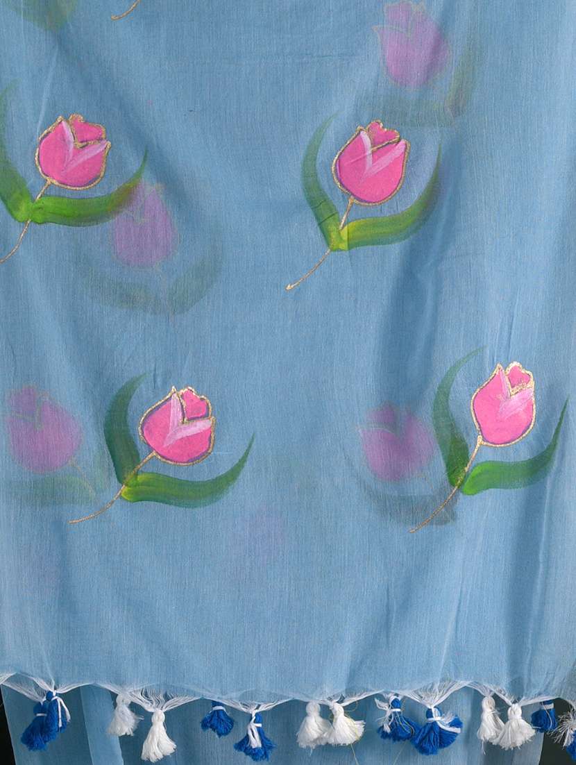 women floral printed handloom saree - 22140416 -  Standard Image - 5